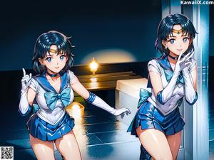 A girl in a sailor outfit is dancing on a stage.