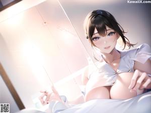 A woman in a black latex outfit posing for a picture.